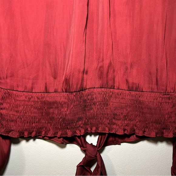 Zara Red Open Back Long Sleeve Cropped Blouse Size Medium - Picture 4 of 9